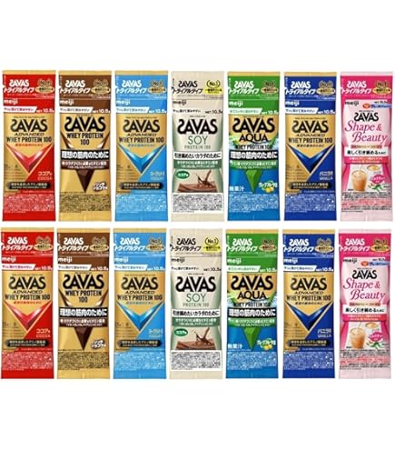 Amazon | ザバス プロテイン100 6種セット トライアルタイプ 10.5g×6袋